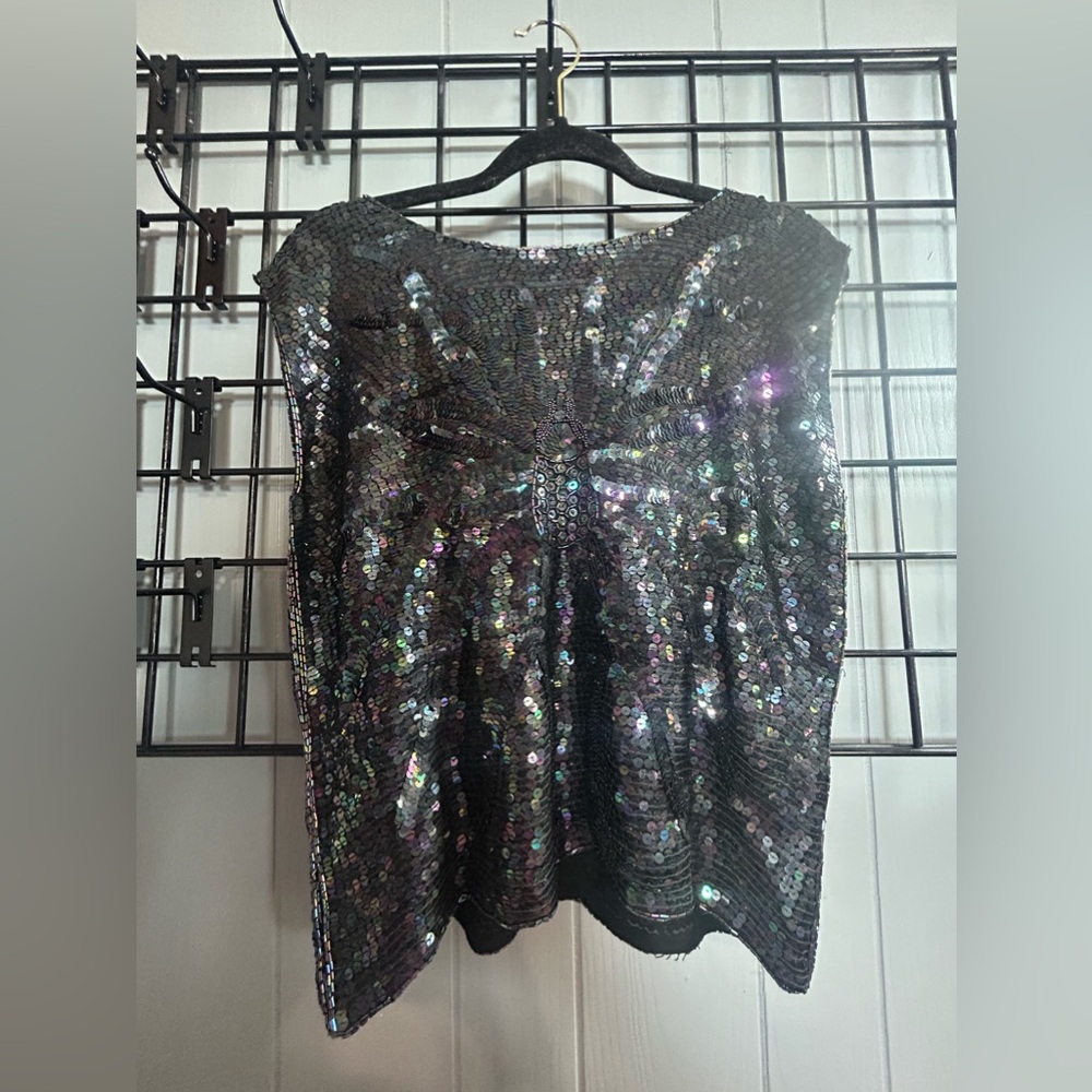 Ann Katrine Vintage Sequin Spider Top